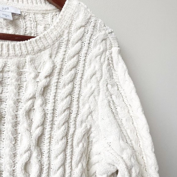 J. Jill Chunky Cable Knit Pullover Chenille Sweater Super Soft Womens Medium EUC - Picture 2 of 7